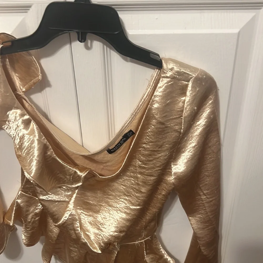 Nasty Gal Champagne Blouse - Picture 2 of 4